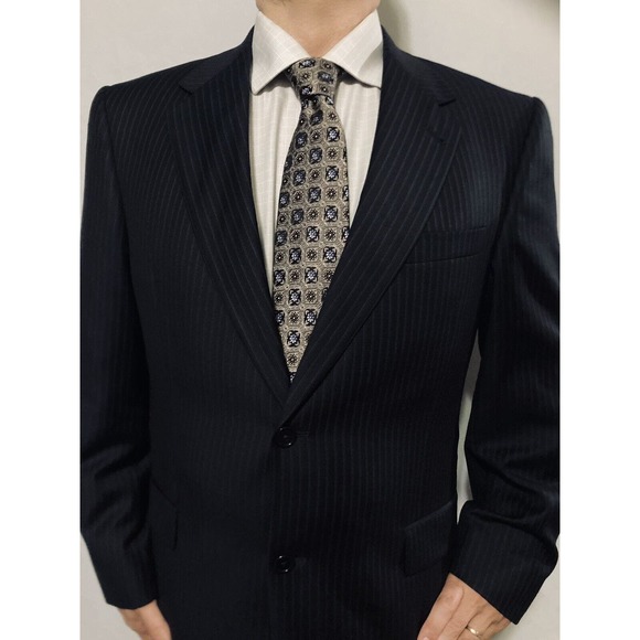 Daniel Cremieux Other - Loro Piana Mens Suit 40R 35x30 Blue Stripe 2 Piece Blazer Sport Coat D Cremieux